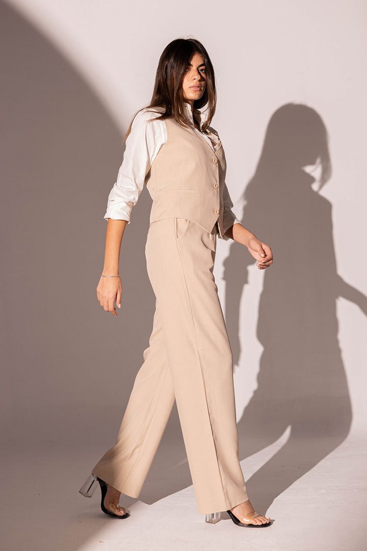 Beige Formal Vest