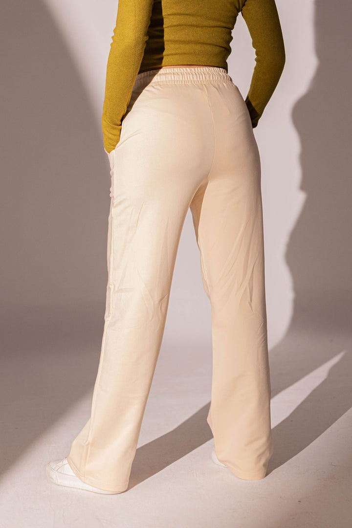 Beige Comfy Melton Sweatpants