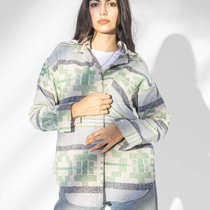 Green Patterned Winter Shirt With Capicho