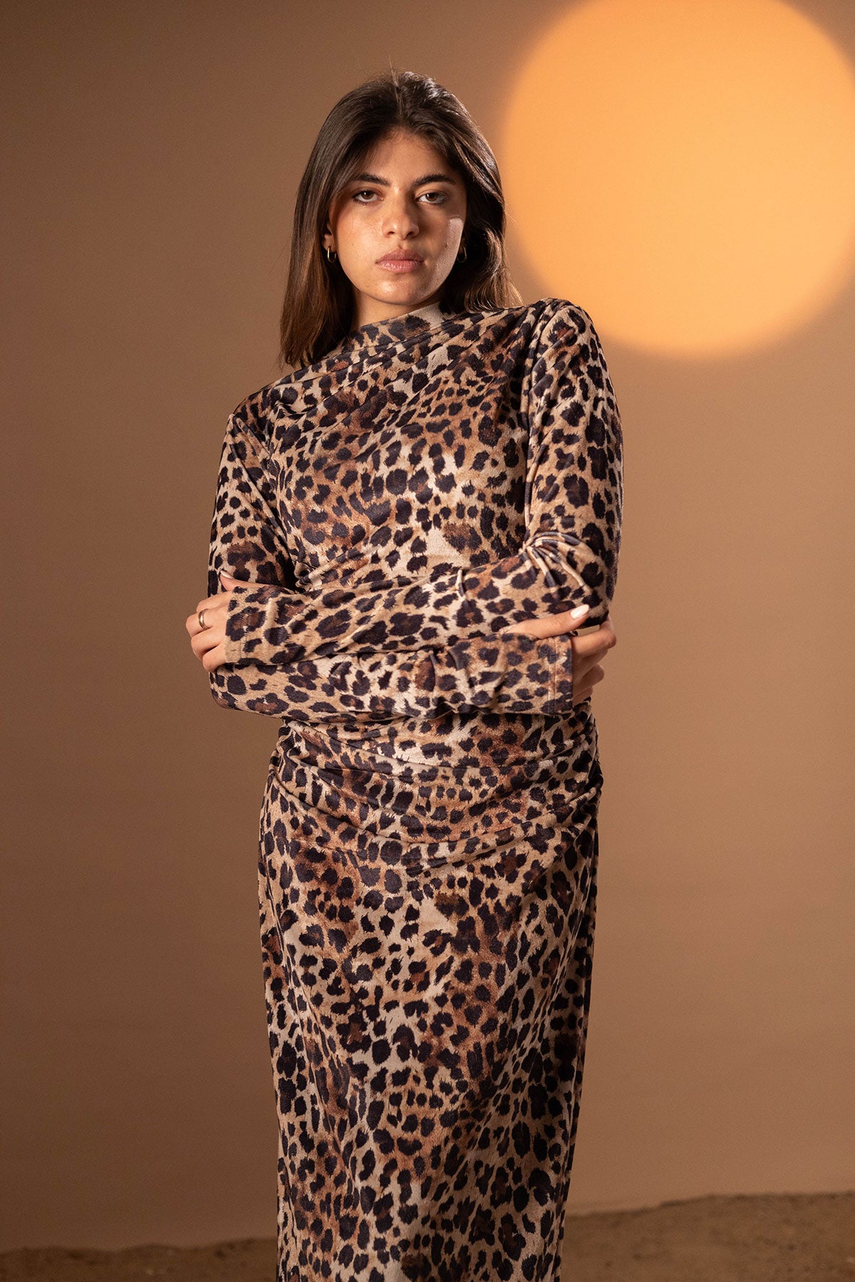 Brown Leopard Winter Dress