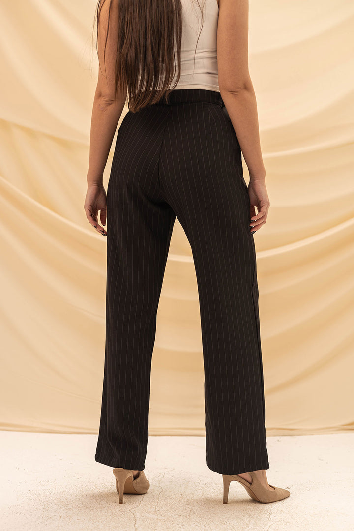 Black Wide Leg Tied Pants