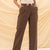 Brown Wide Leg Tied Pants