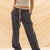 Grey Wide Leg Tied Pants