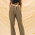 Olive Wide Leg Tied Pants