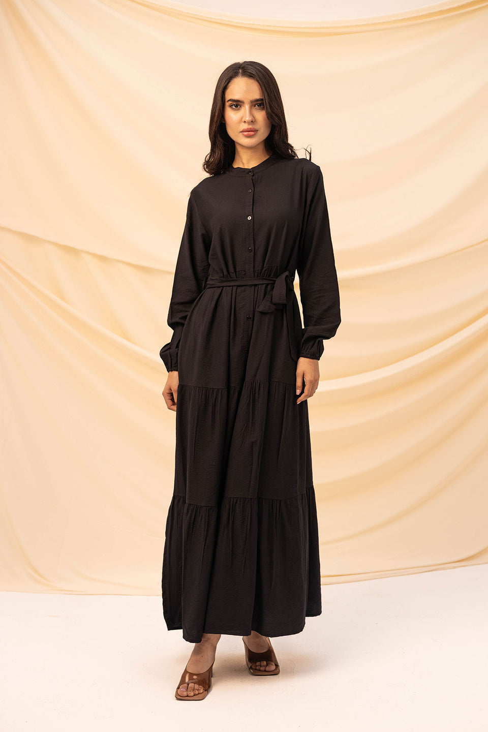 Black Comfort Linen Dress