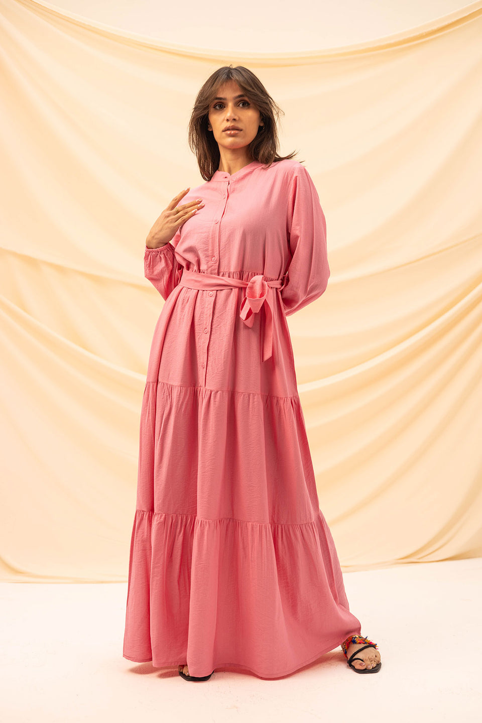 Pink Comfort Linen Dress