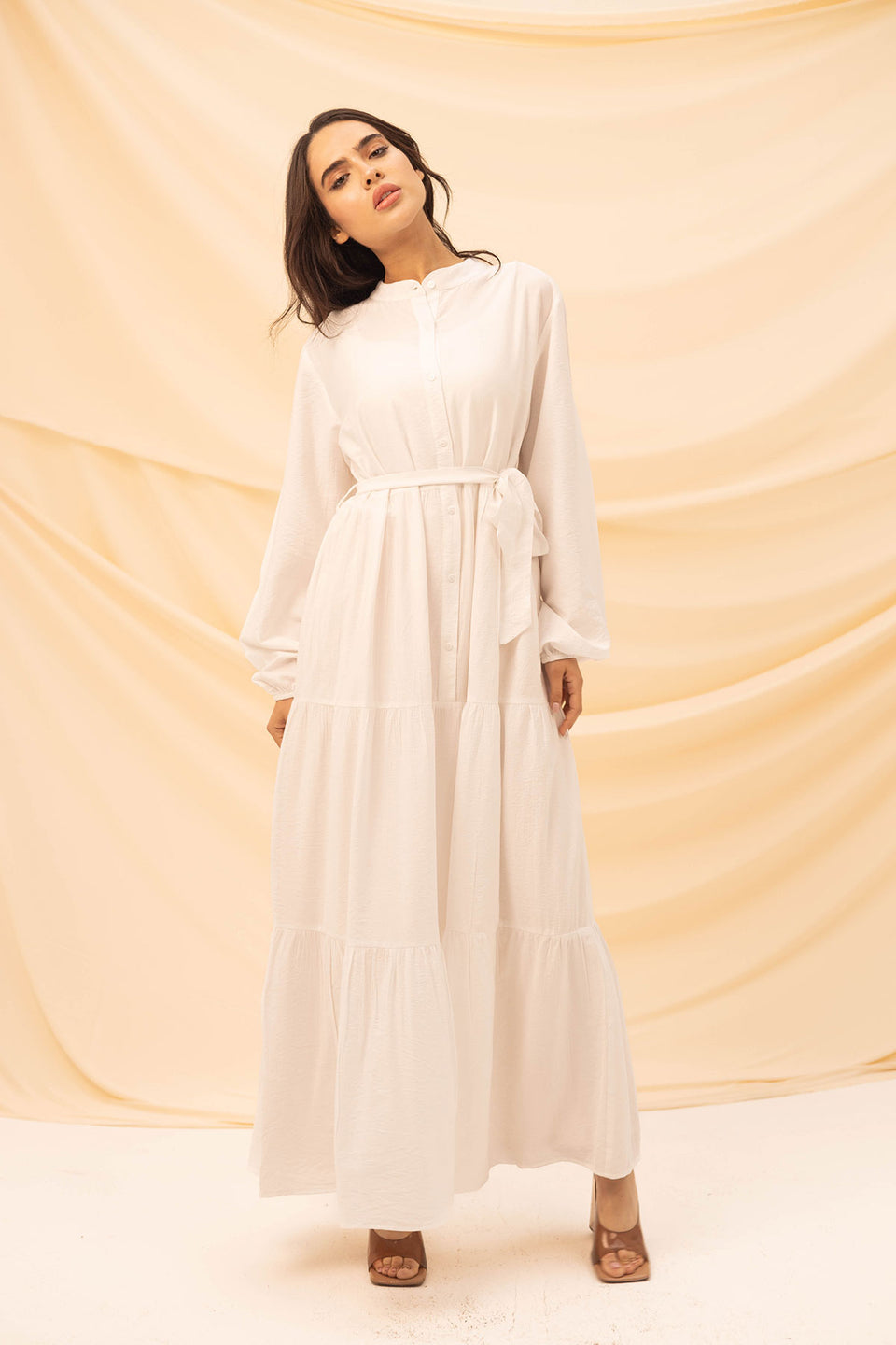 White Comfort Linen Dress