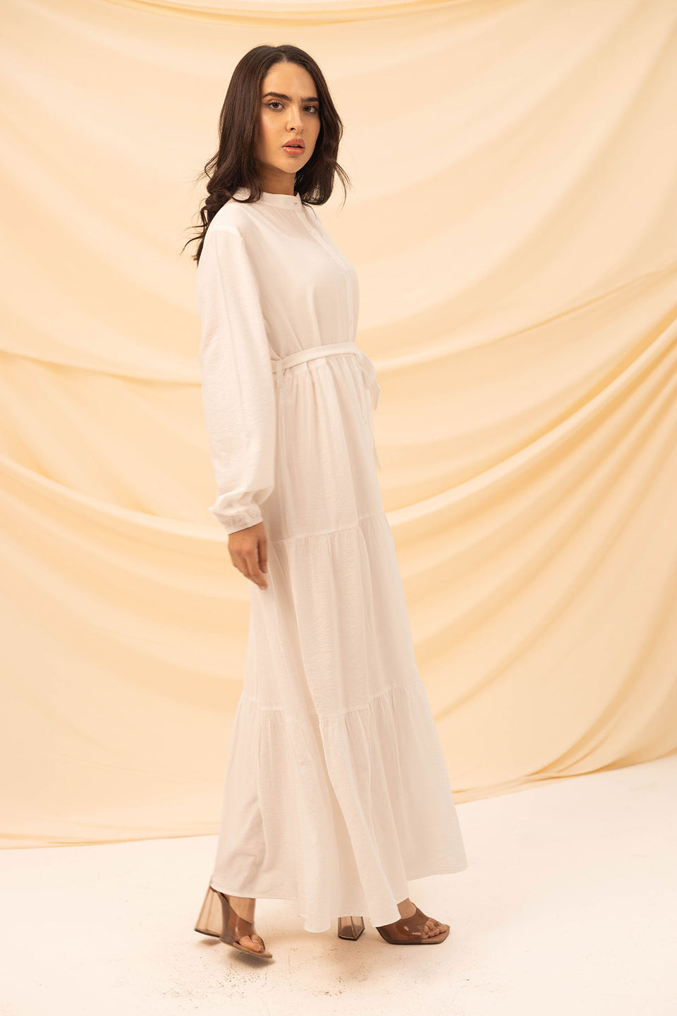 White Comfort Linen Dress