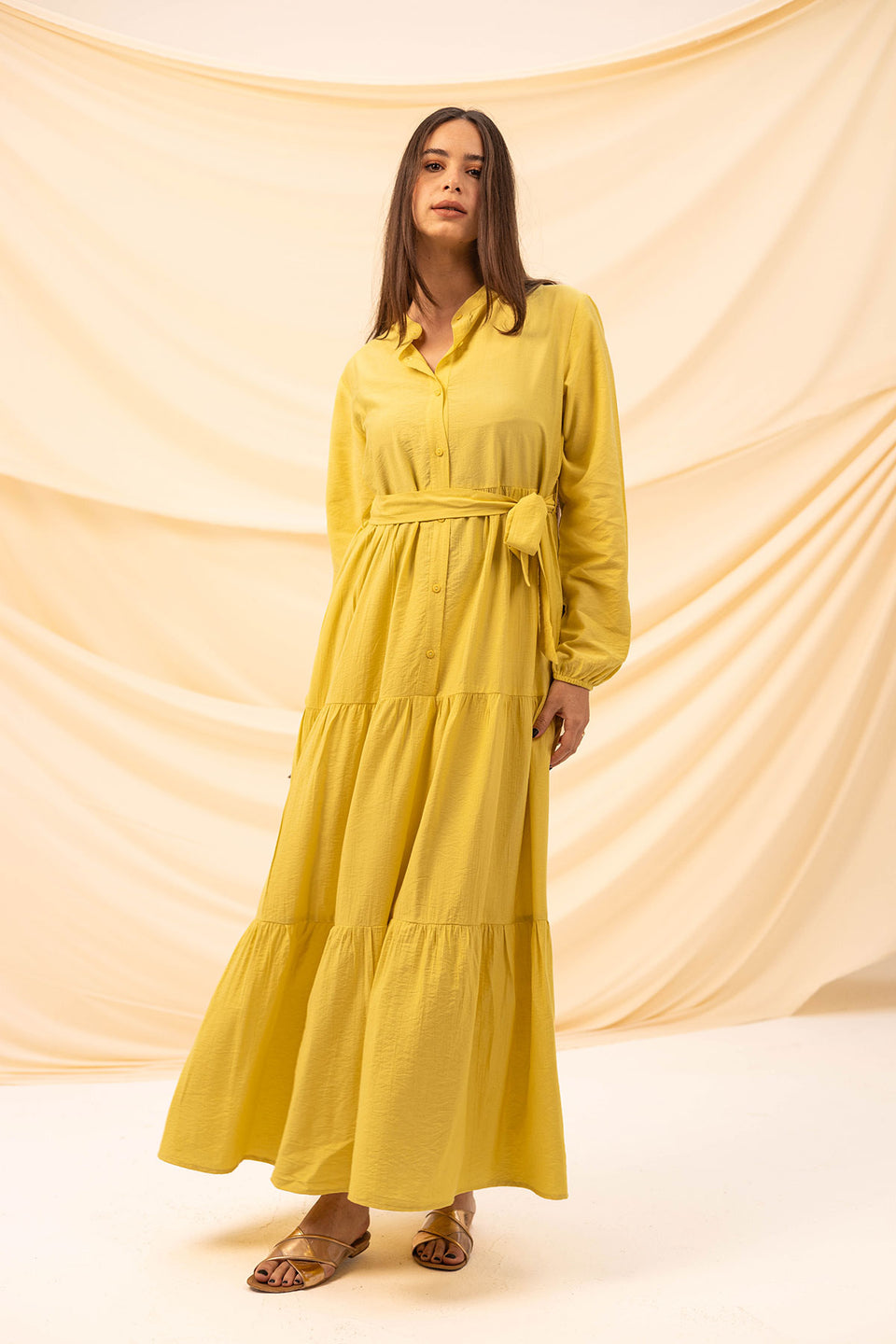 Yellow Comfort Linen Dress