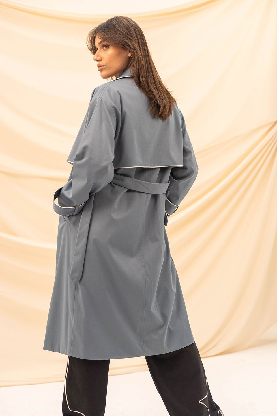 Blue Light Trench Coat