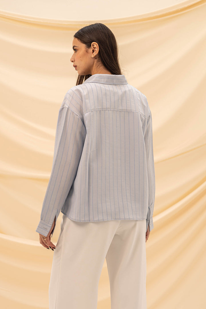 Blue Stripped Long Sleeves Shirt