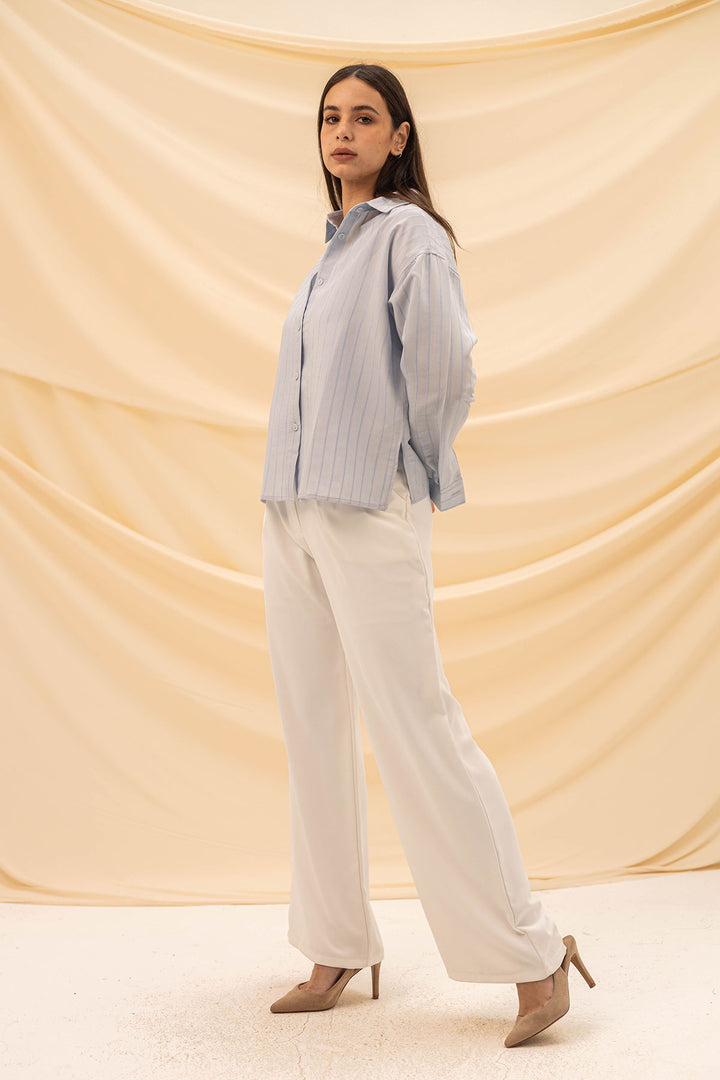 Blue Stripped Long Sleeves Shirt