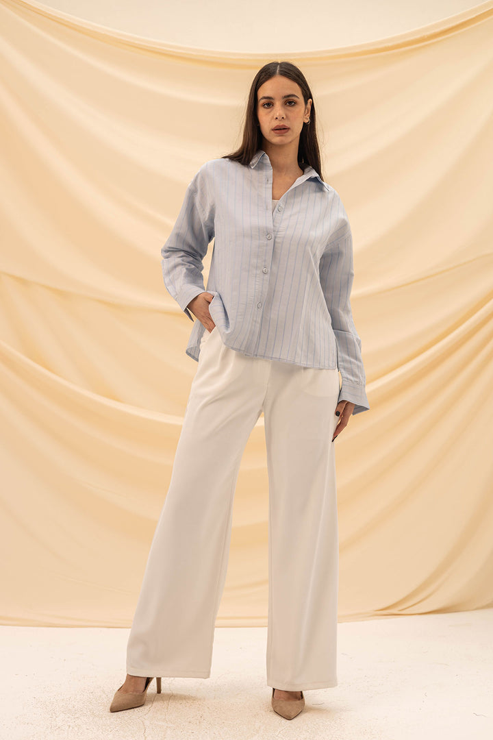 Blue Stripped Long Sleeves Shirt