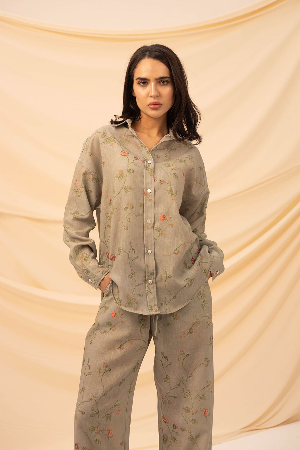 Bestag Patterned Linen Shirt