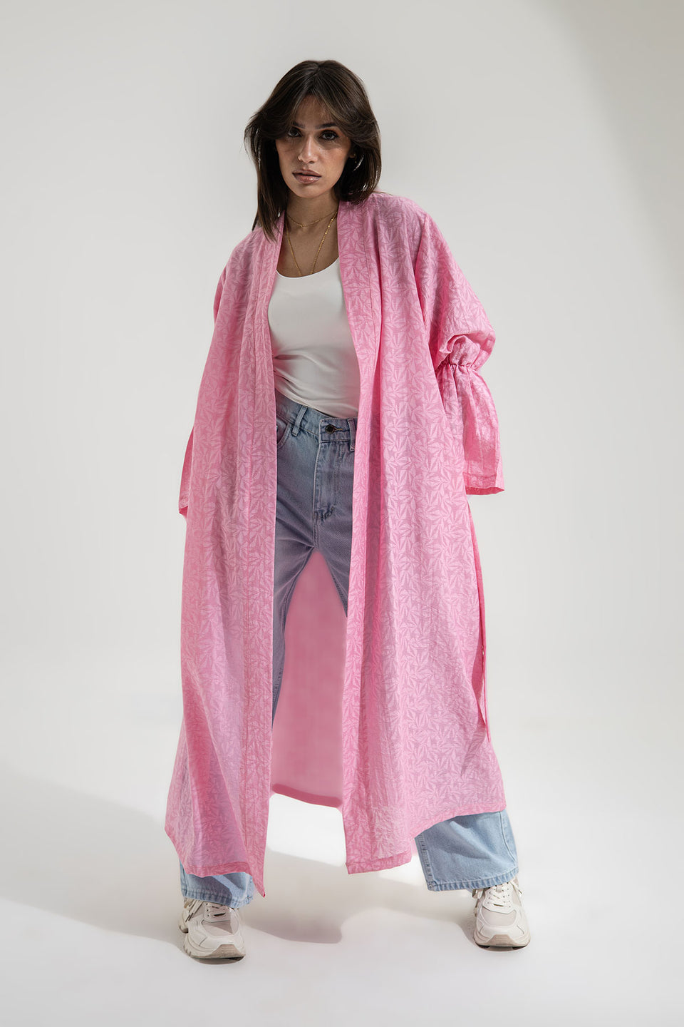 Pink Patterned Flower Cardigan