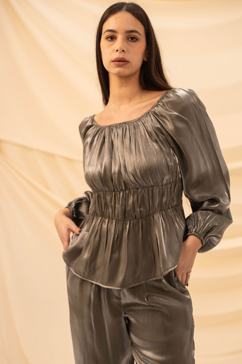Olive Chic Organza Blouse