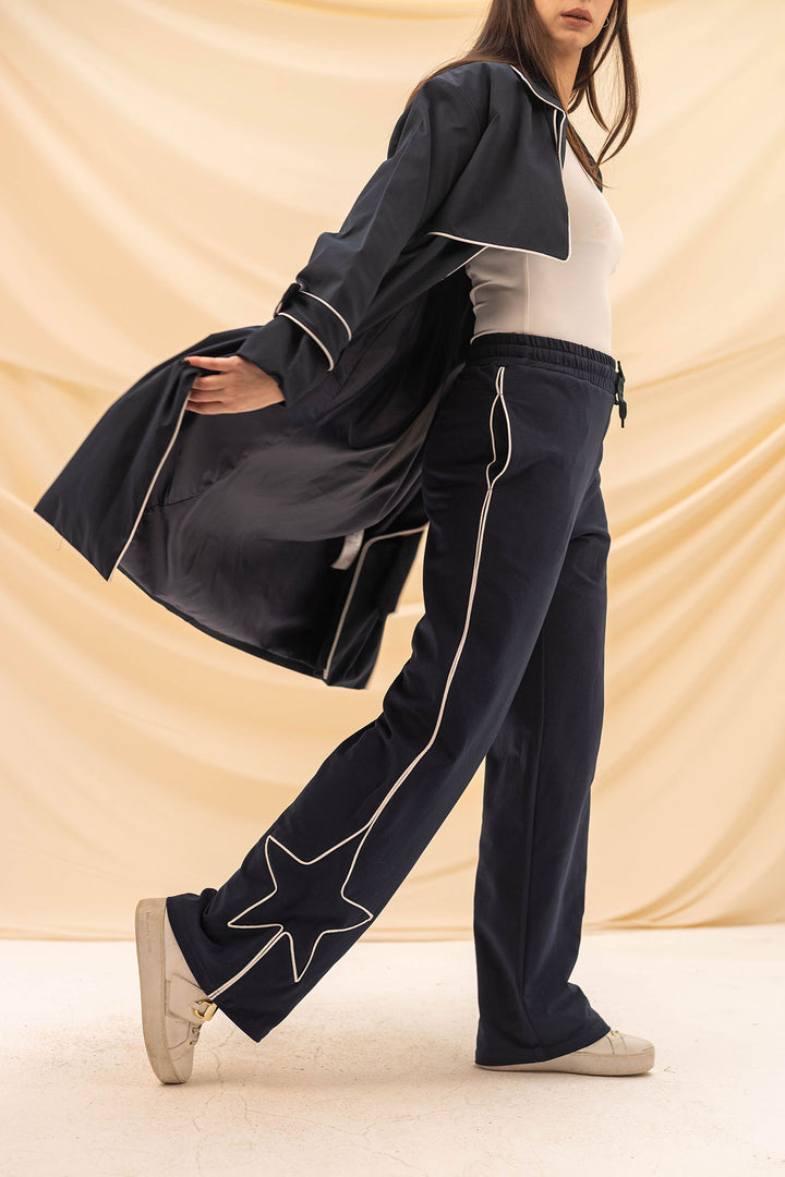 Navy Star Melton Pants