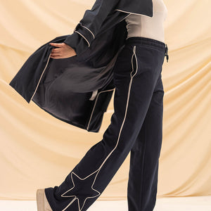 Navy Star Melton Pants