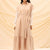 Beige Linen Sleevless Tied Dress