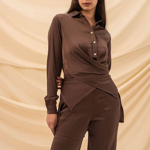 Brown Wrap Tied Stain Set