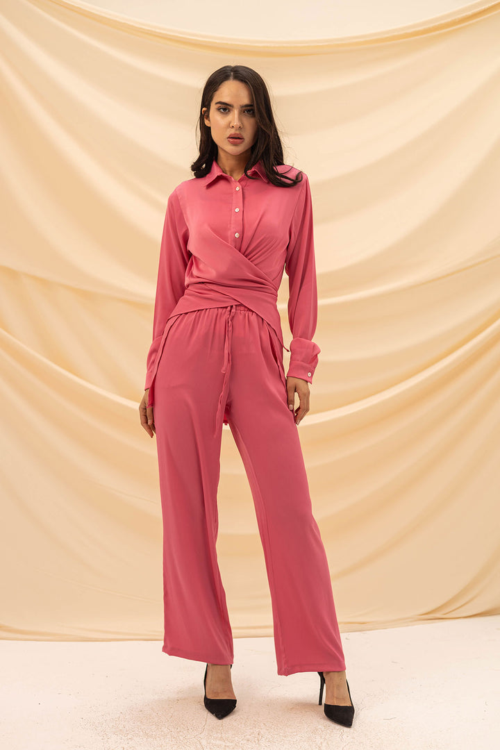 Pink Wrap Tied Stain Set