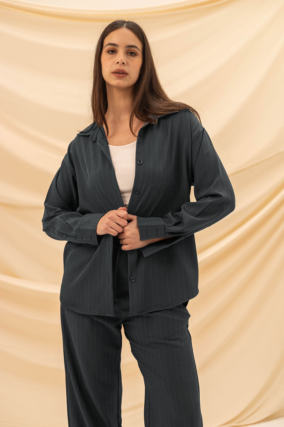 Grey Stripped Comfort Formal Shirt