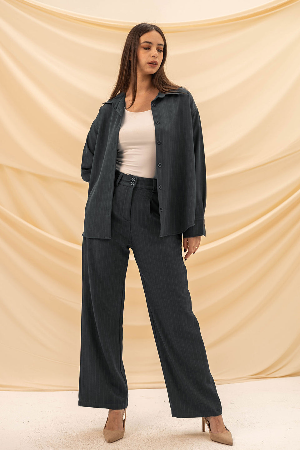 Grey Stripped Comfort Formal Shirt