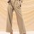 Beige Striped Comfort Formal Pants