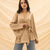 Camel Wrap Tied Stain Blouse
