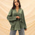 Olive Wrap Tied Stain Blouse