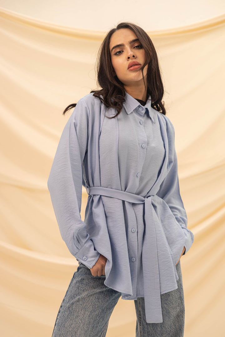 Blue Tied Shirt
