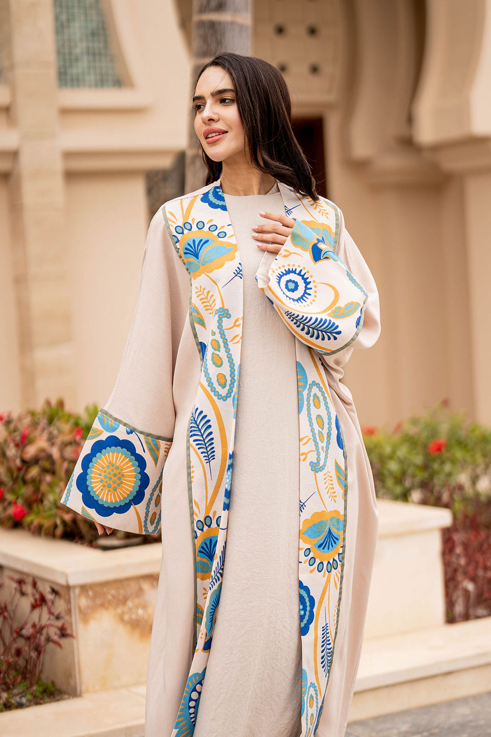 Blue Printed Ramadan Abaya