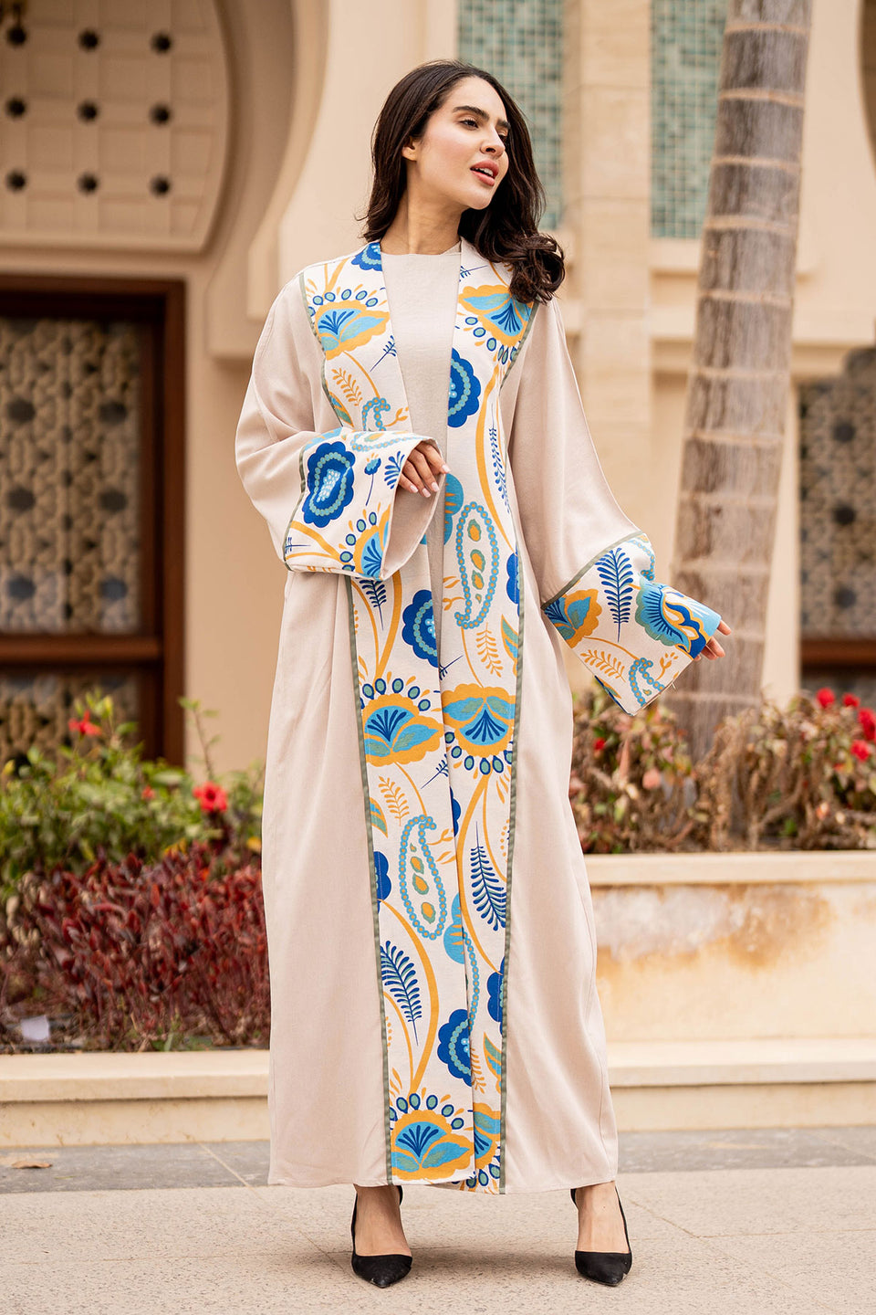 Blue Printed Ramadan Abaya