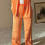 Orange Linen Comfort Pants