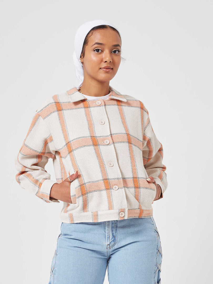 Beige Cropped Jacket