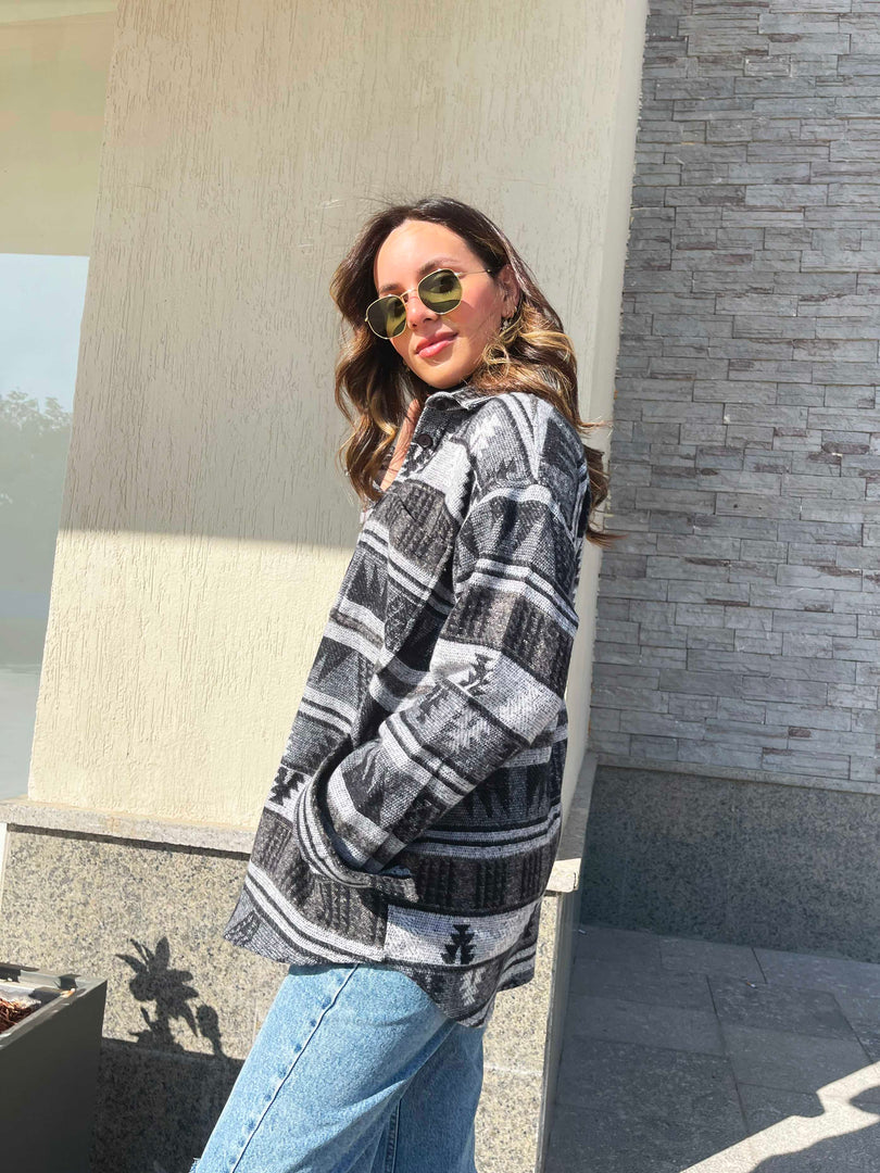 Grey Printed Shirt