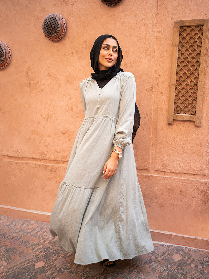 Plain linen dress top