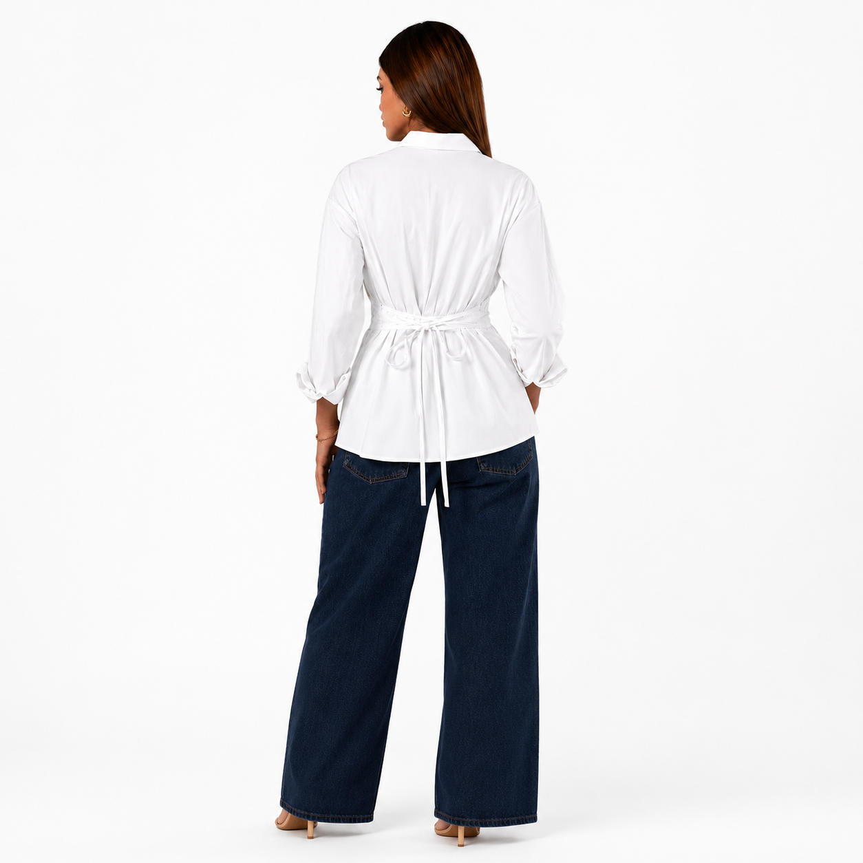 White Grace Cinched Shirt