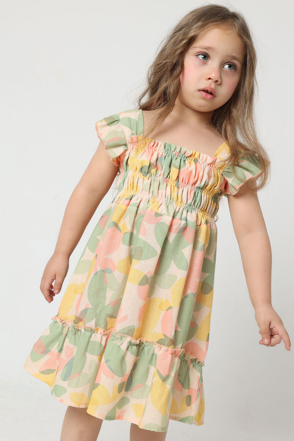 Yellow Kids Dress 3-7 Years For Girls