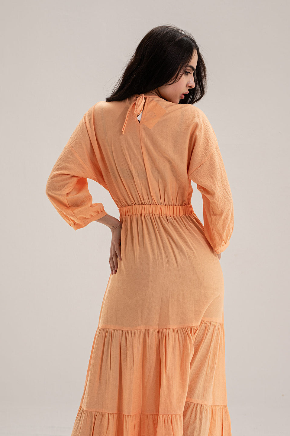 Orange Wrap Summer Dress