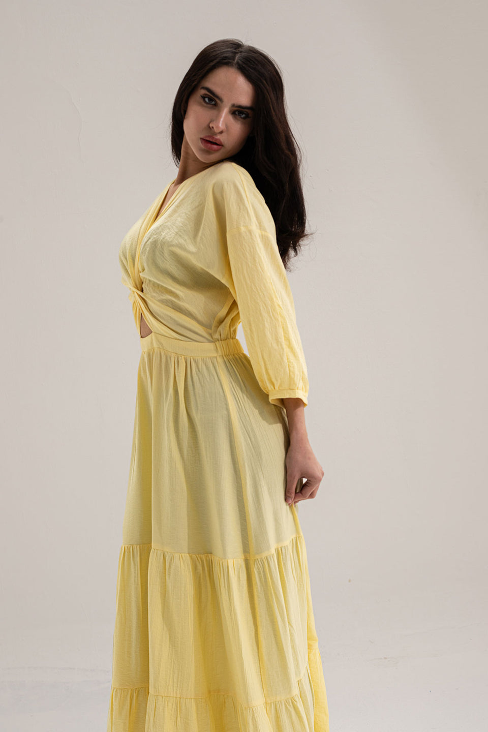 Yellow Wrap Summer Dress