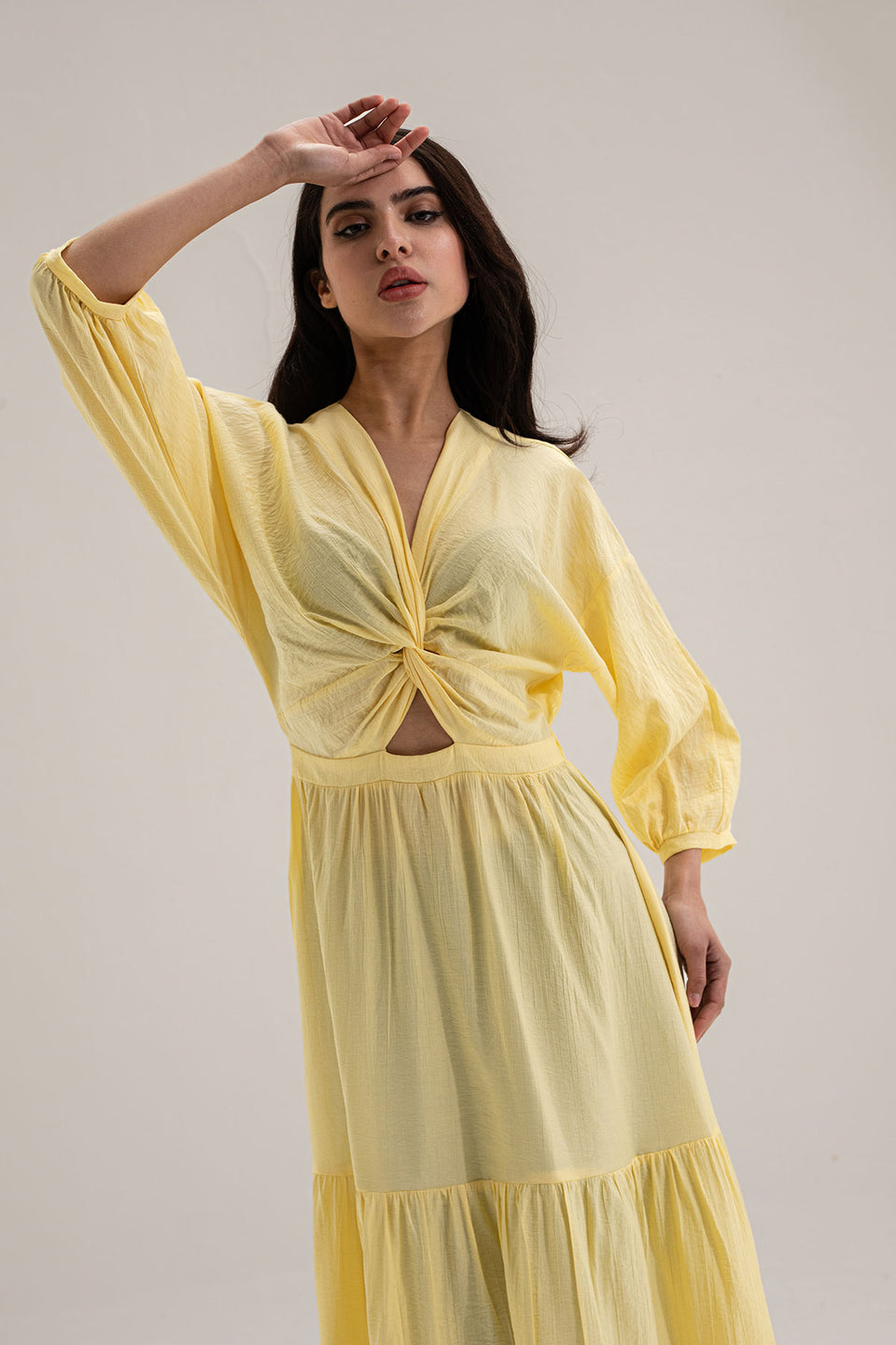 Yellow Wrap Summer Dress