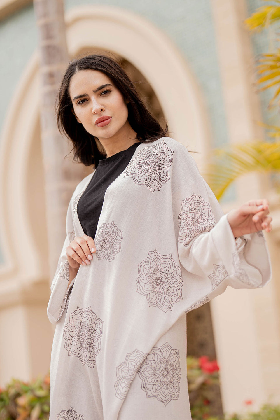 Brown Printed Modest Set