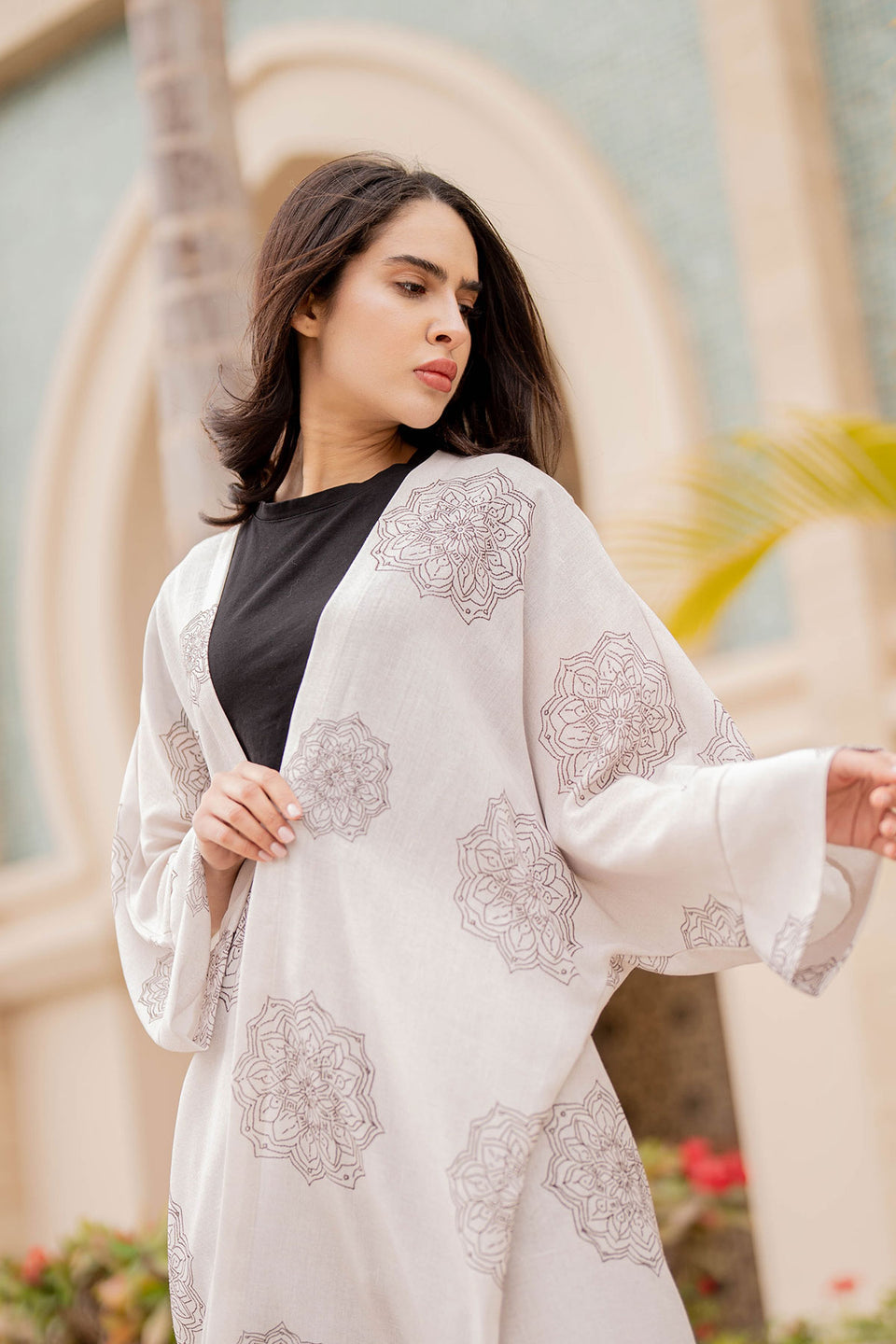 Brown Printed Modest Set