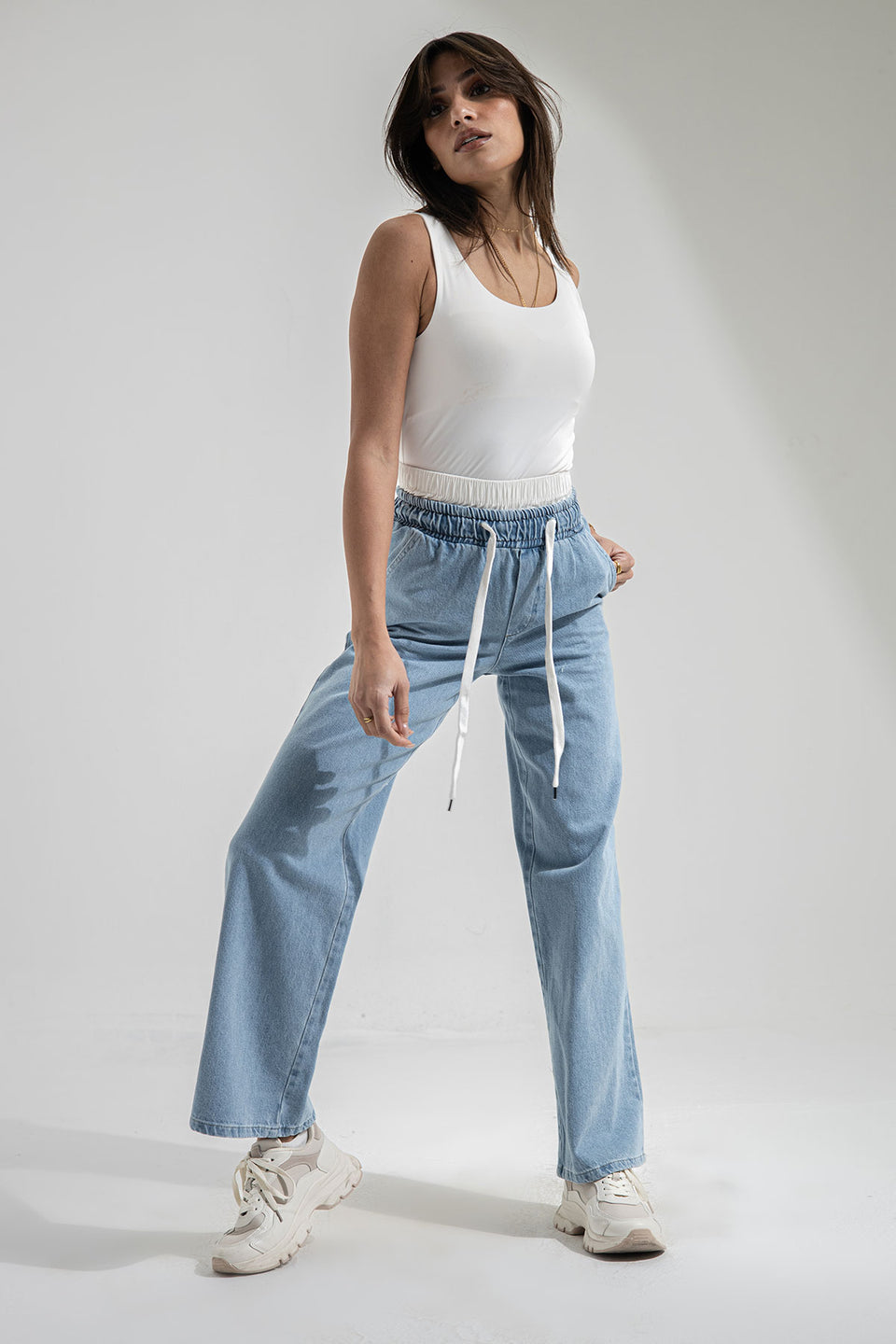 Light Jeans Wide Leg High Waist Jeans