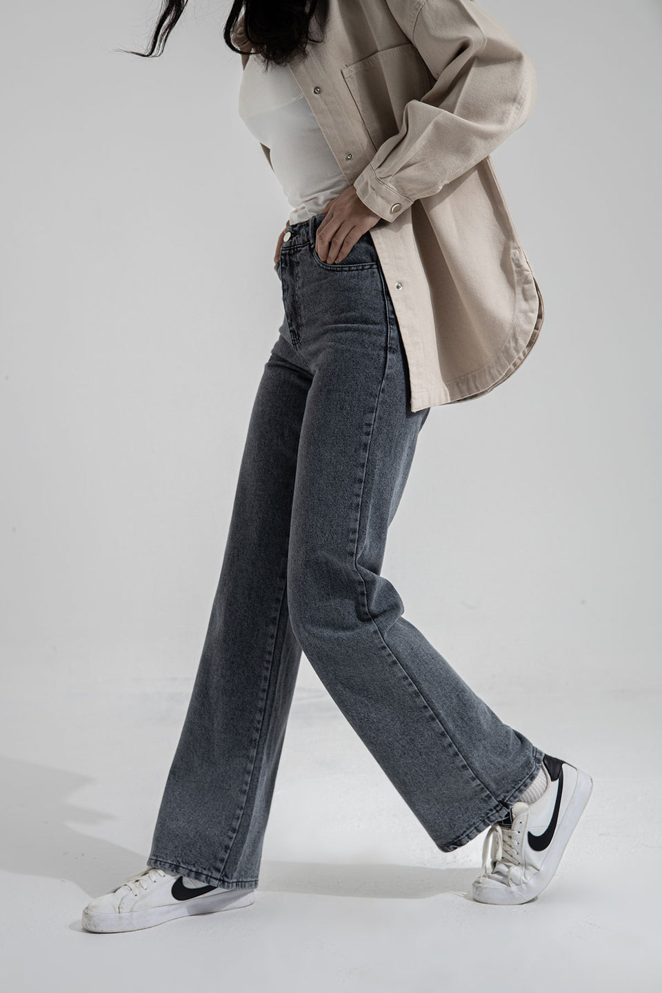 Grey Straight Jeans