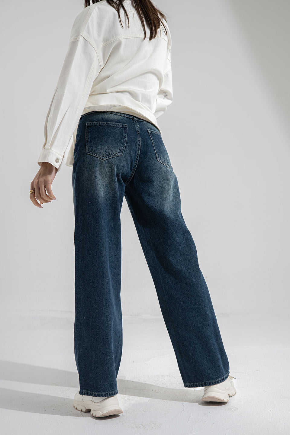 Dark Blue Wide Leg Jeans