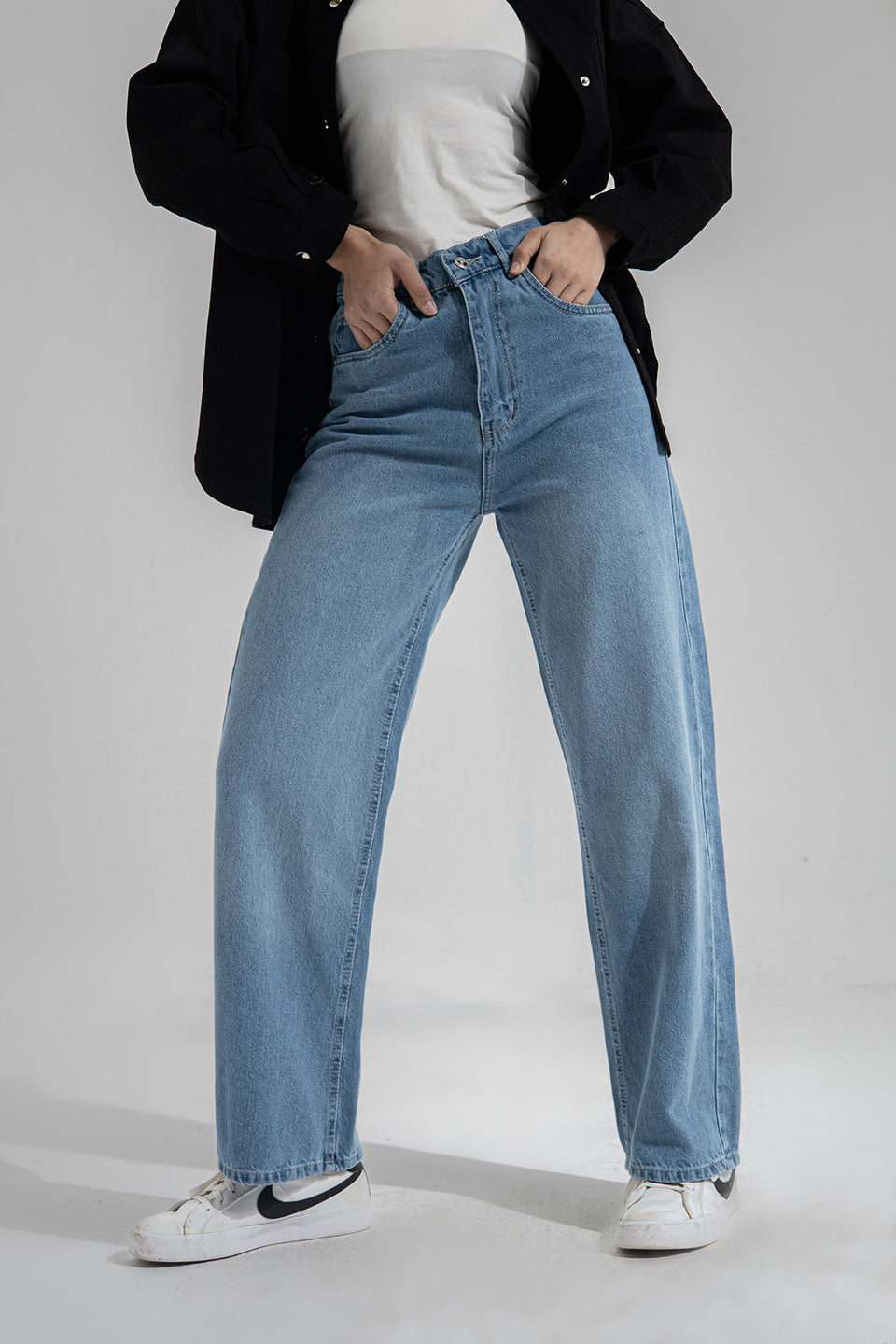 Blue Wide Leg Jeans