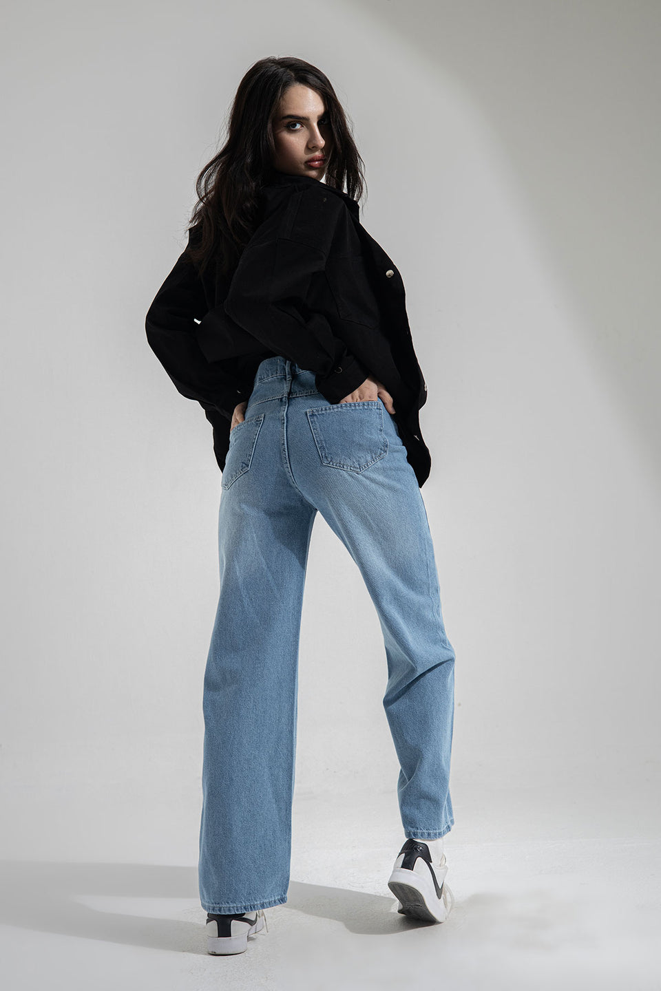 Blue Wide Leg Jeans