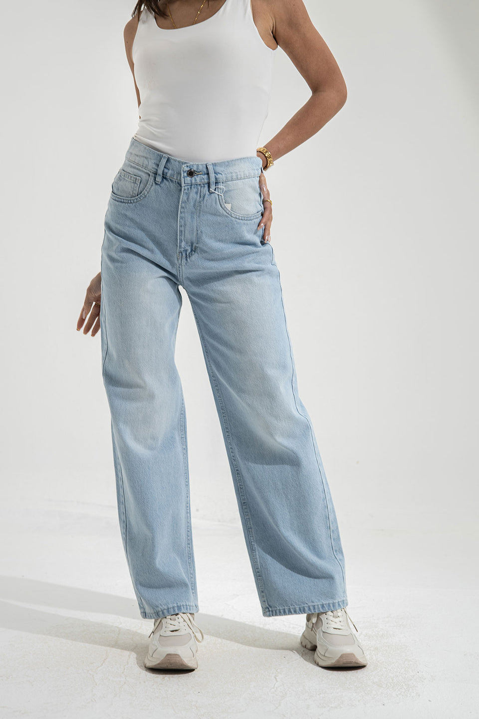 Light Blue Wide Leg Jeans